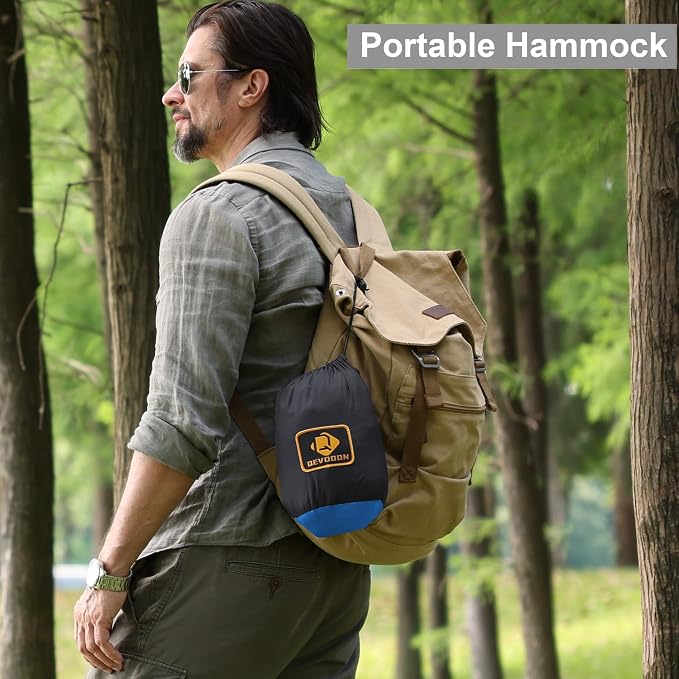 Camping Hammock with Net, Travel Portable Lightweight Hammocks with Tree Straps - Image 5