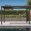 Mirador 111S Round Louvered Pergola Gazebo, 10Ft x 13Ft, Full Aluminum Frame by Mirador