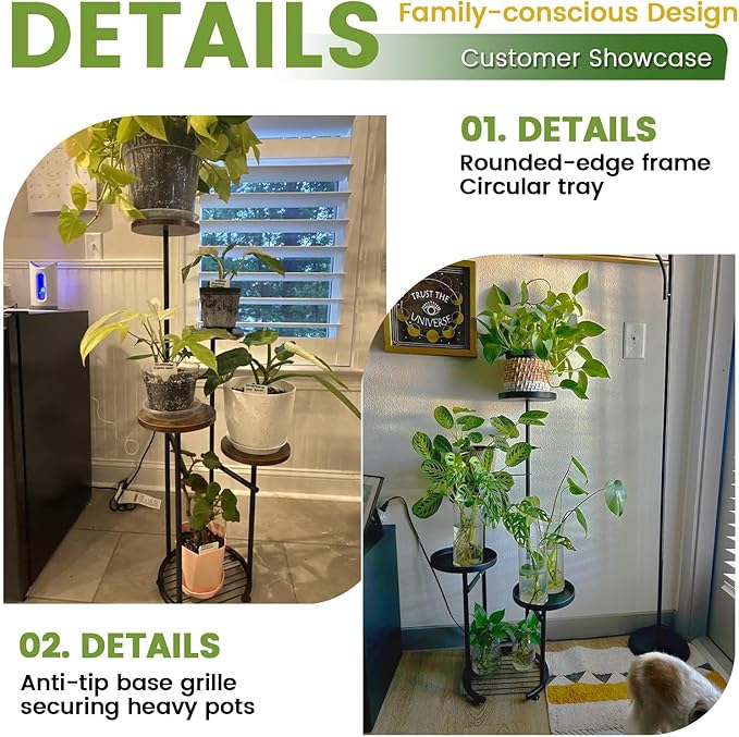 TOSKING 5 Tier Metal Plant Stand Indoor， Plant Shelf, Corner Shelf Flower Pot - Image 4