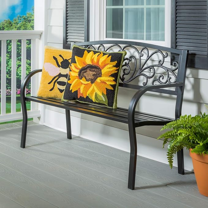 Evergreen Garden Weatherproof Outdoor Bench Blooming Garden | Holds Up to 300 - Image 2