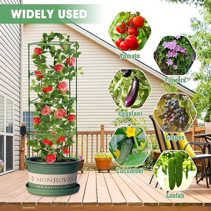 MQUPIN Tomato Cages, 3 Packs Square Tomato Cage - Image 7