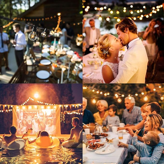 Abeja 25Ft Outdoor Patio String Lights, G40 Outdoor Globe String Lights - Image 7
