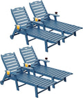 Carauci Lounge Chair Outdoor Set of 4, HDPE Chaise Lounge by Carauci