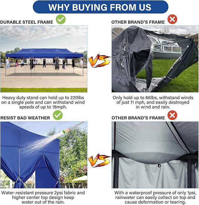 COBIZI 10x30 Pop up Canopy Heavy Duty - Image 4