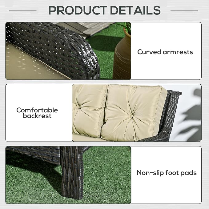 Outsunny 2-Seater Outdoor Sofa - Image 6