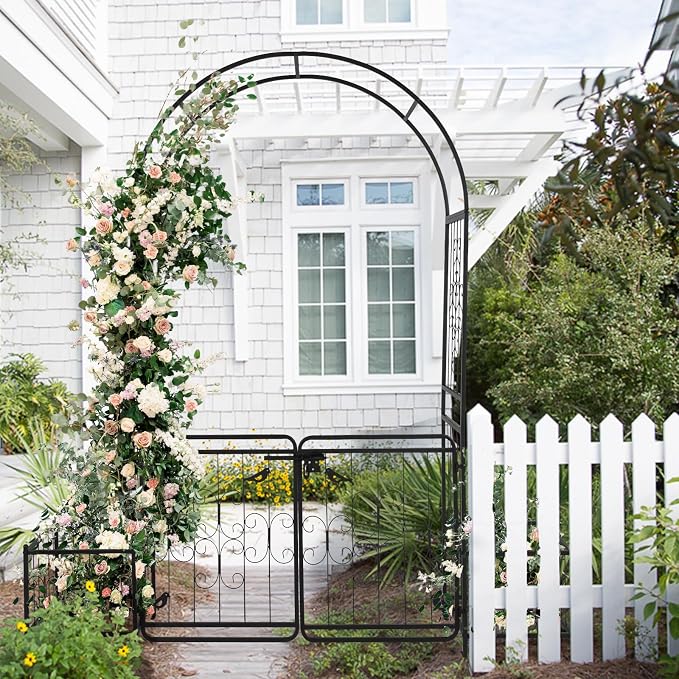 Garden Arbor with Gate and Planter, 7FT Wedding Arches - Image 5