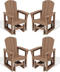 SERWALL Outdoor Glider Chair Set of 4, HDPE Wood-Like Patio Glider Rocker by SERWALL
