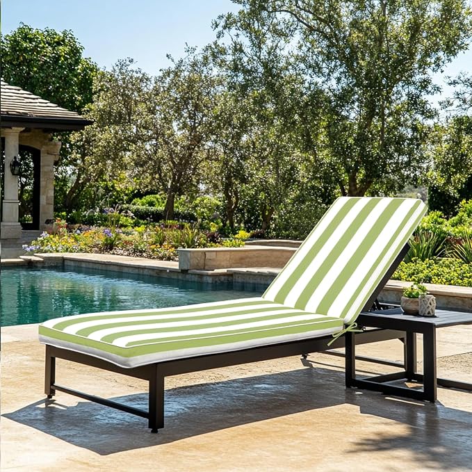 Only choice 2 Pcs Set Outdoor Lounge Chair Cushions Patio Chaise Lounge Chair - Image 2