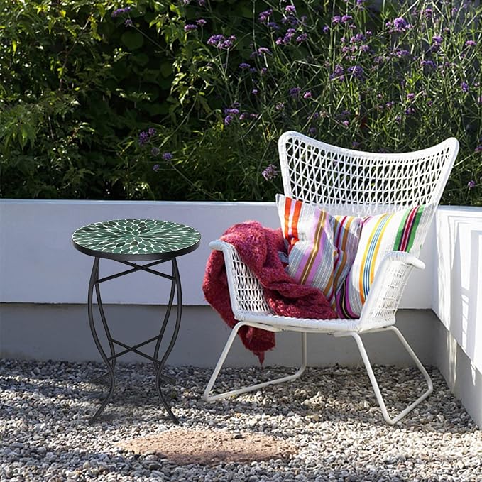VCUTEKA Mosaic Outdoor Side Table - Image 8