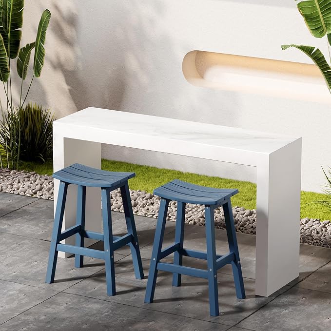 Stoog All-Weather Bar Stools Set of 4, Low Maintenance, - Image 2