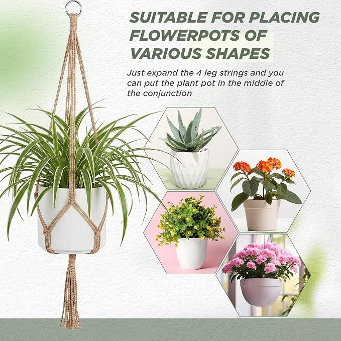 EBOOT 2 Pack 33 Inch Large Macrame Plant Hanger Rope to Hang Flower Pot Plant - Image 7
