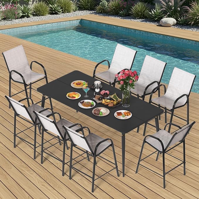 8-Piece Outdoor Bar Stool Set - Image 2