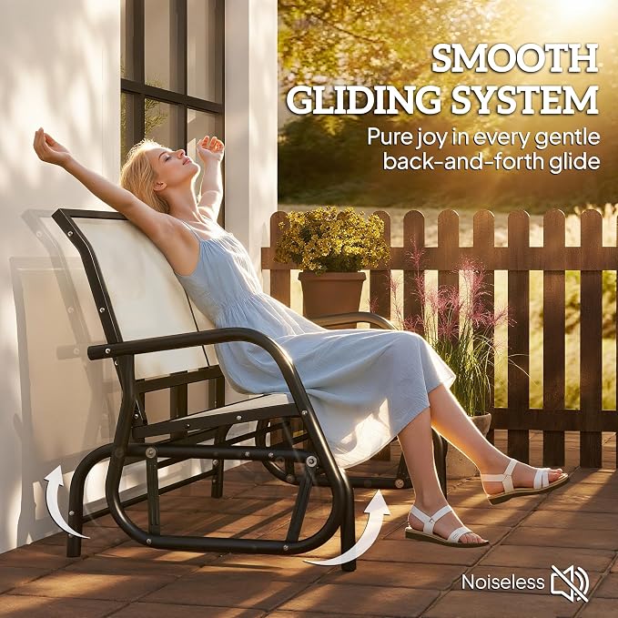 Outsunny 2-Person Outdoor Glider Bench, Patio Double Swing Rocking Chair - Image 4