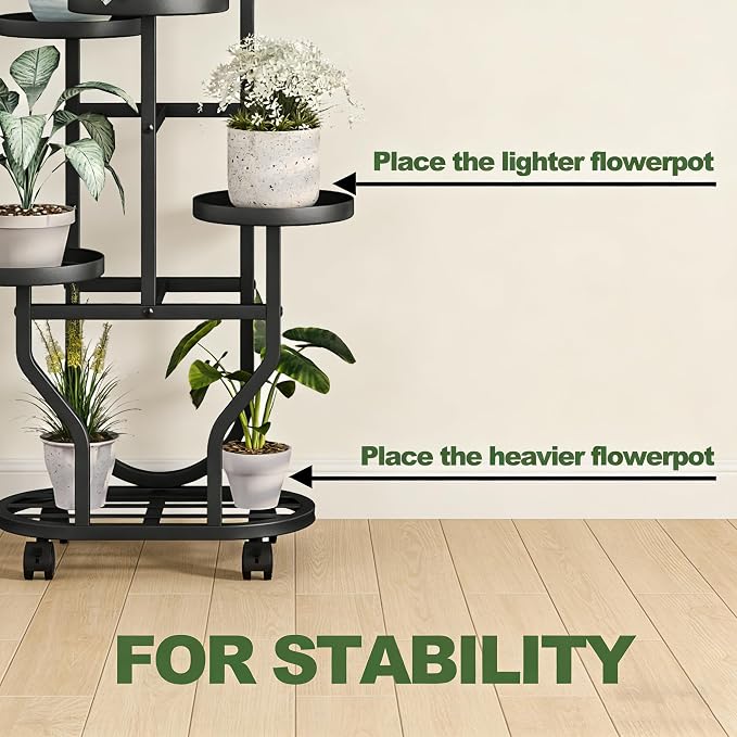 Plant Stand 5 Tier Indoor Outdoor Metal Flower Shelf - Image 3