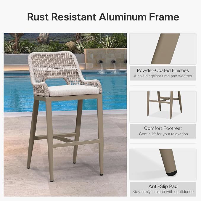 PURPLE LEAF Bar Stool 1 Piece Bar Height Metal Chair - Image 7