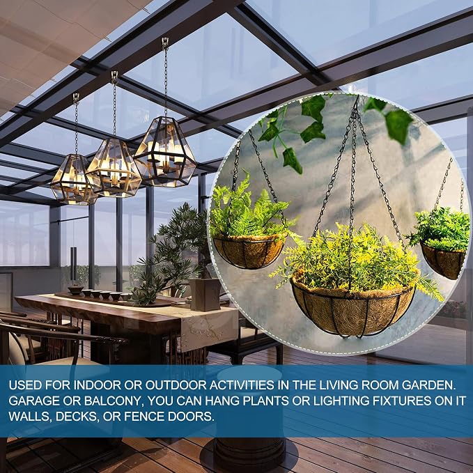 ONIKK Ceiling Hooks for Hanging Plants, Heavy Duty Metal Plant Hooks, Screw in - Image 6