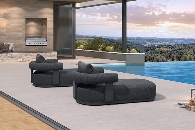PURPLE LEAF Outdoor Chaise Lounge Set of 2 Chair Modern Aluminum Lounger Daybed - Image 3