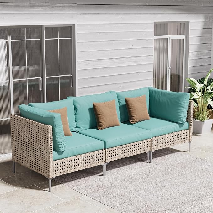 Grand patio 3-Piece Wicker Patio Furniture Set, Boho Outdoor Conversation Set by GrandPatio