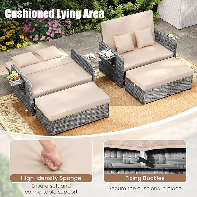 Tangkula Patio Rattan Daybed - Image 7