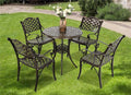 YUSING 5 Piece Patio Bistro Set，Cast Aluminum Antique Copper Outdoor Furniture by YUYUSING