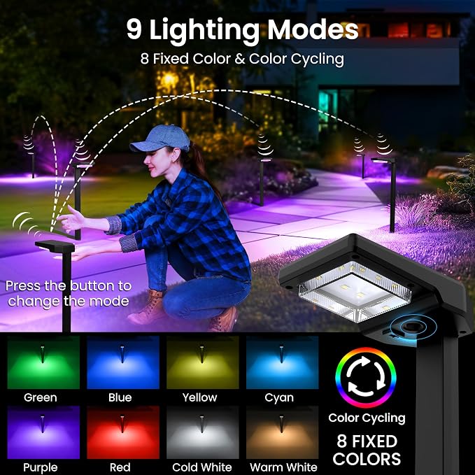 Solar Pathway Lights Outdoor, Smart Color Changing - Image 2