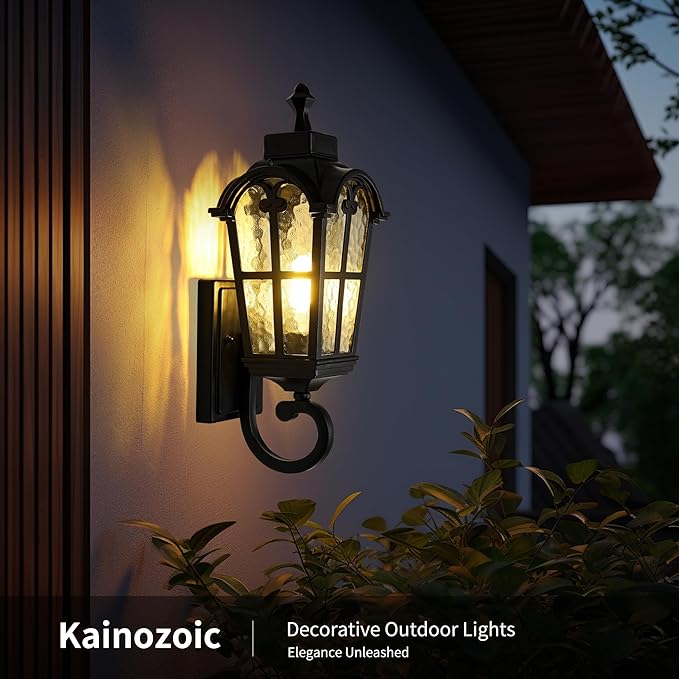 Outdoor Wall Light Fixtures Waterproof Porch Lights Anti-Rust Matte Black - Image 5