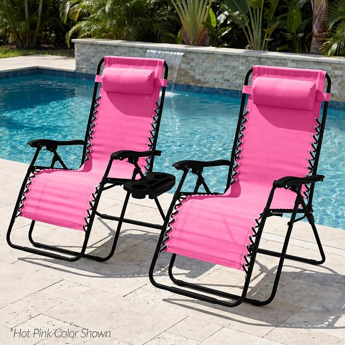 Best Choice Products Set of 2 Extra Wide Adjustable Steel Mesh Zero Gravity - Image 2