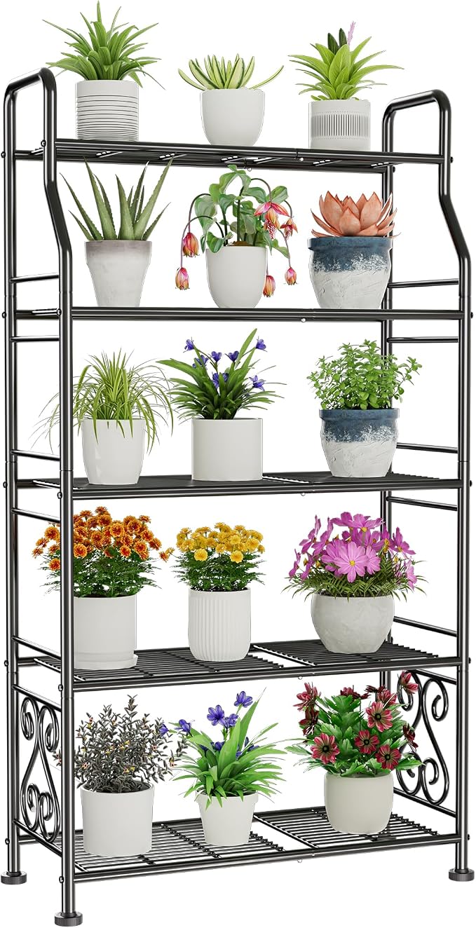 GIOTORENT Plant Stand Outdoor Indoor 5 Tier Metal Waterproof by GIOTORENT