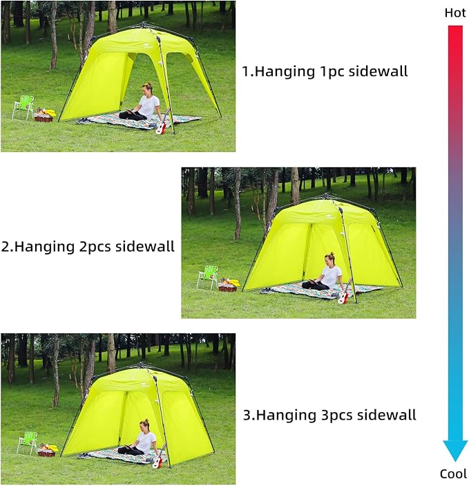 Sunwall for Pop Up Canopy Shade Tent 8.2' X 8.2', Detachable Flap Sun Shade - Image 5