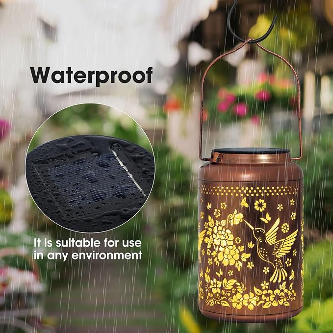 2 Pack Hummingbird Solar Lanterns Outdoor, Hummingbird Gifts - Image 3