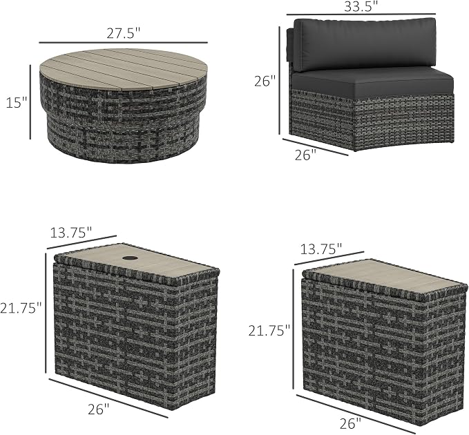 Outsunny 8 Piece Patio Furniture Set - Image 7