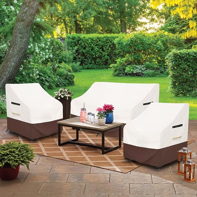 Patio Furniture Covers, 3 Piece Heavy Duty Waterproof Outdoor Furniture Cover - Image 7