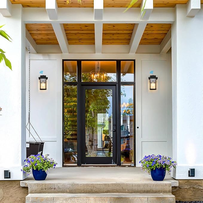 Outdoor Wall Sconce, Dusk to Dawn Outside Porch Light Fixtures, Anti-Rust - Image 2