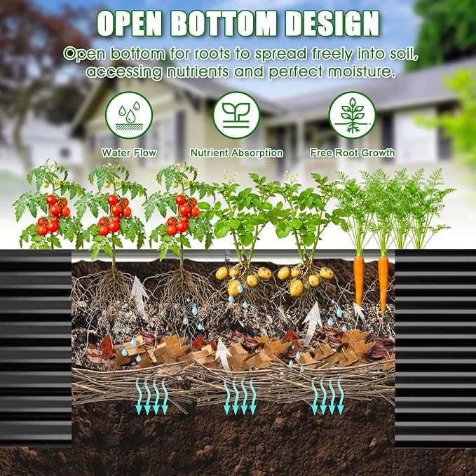 Galvanized Raised Garden Bed Kit Outdoor Patio, Deep Root Box Planter - Image 6