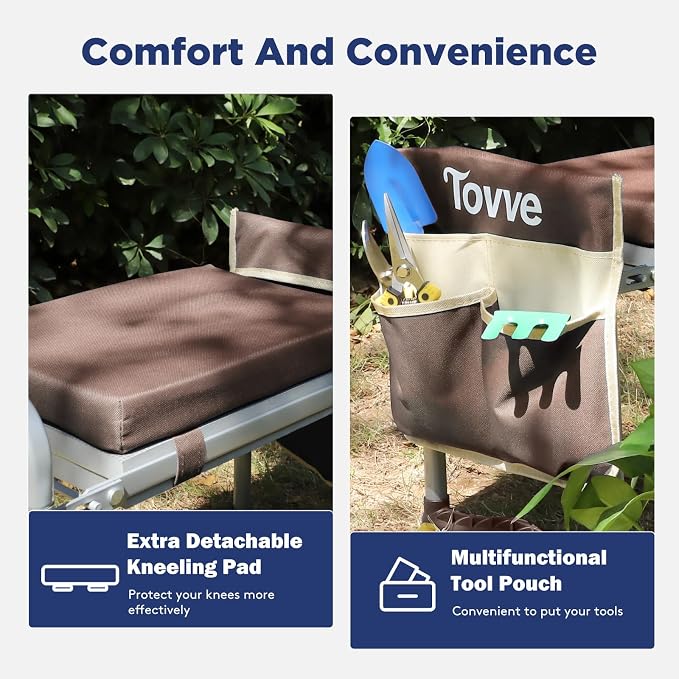 Foldable Garden Kneeler and Seat, Heavy Duty Garden Stool - Image 7