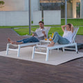 PURPLE LEAF Patio Lounge Chair 2 Pieces White Aluminum Outdoor Chaise Lounge by PURPLELEAF