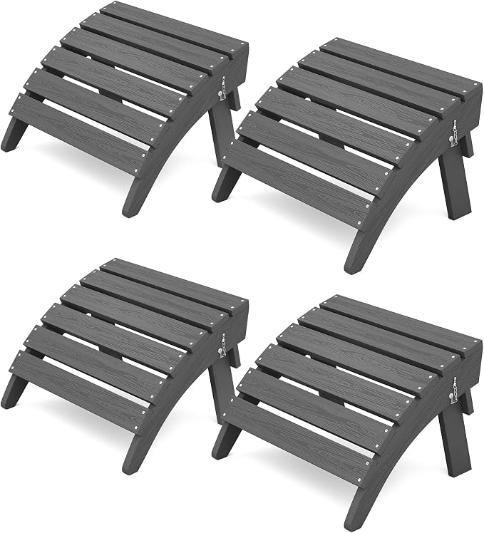 KINGYES Folding Adirondack Ottomans Set of 4 by KINGYES