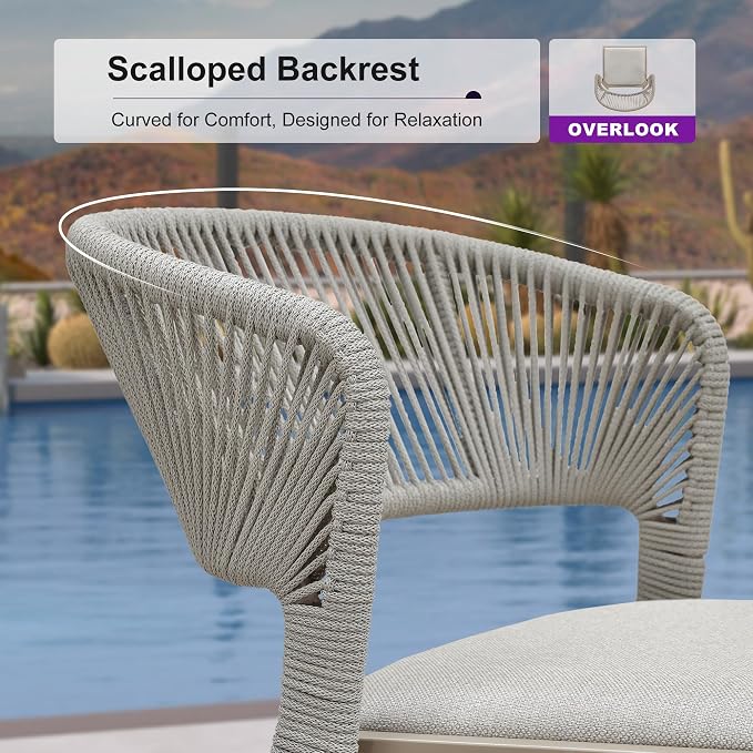 PURPLE LEAF Bar Stool Set of 2 Outdoor Bar Chairs - Image 4