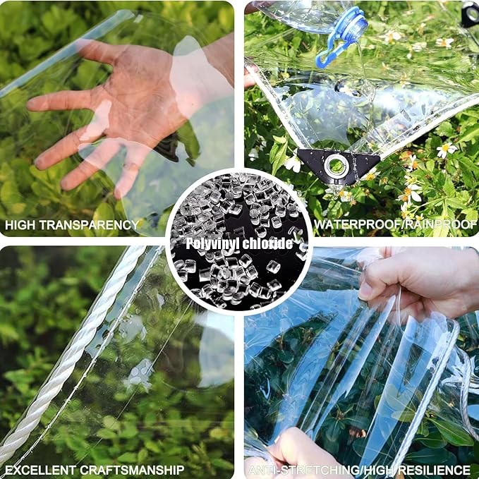Clear Tarps Heavy Duty Waterproof 7' X 10' Clear Plastic Tarp - Image 6