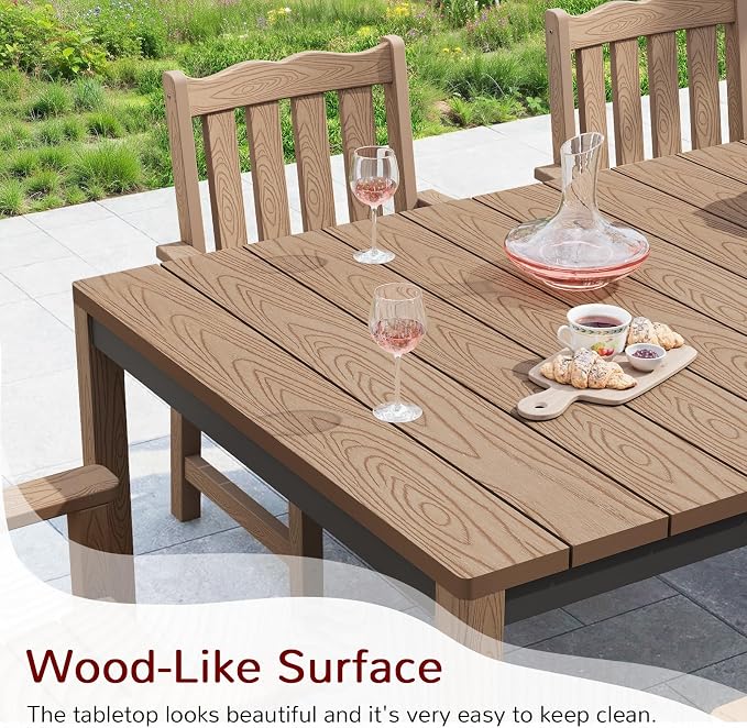 Stoog 7-Piece All-Weather Patio Dining Set, HIPS Dining Table - Image 7