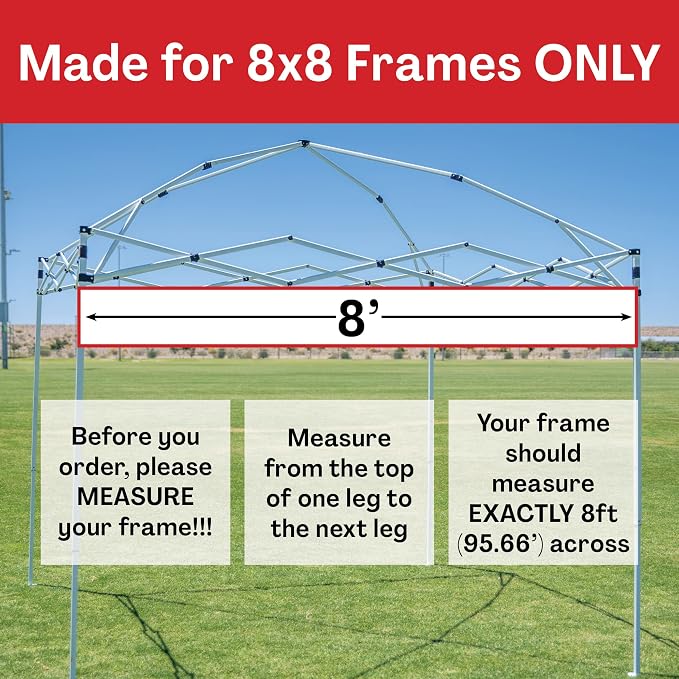 8x8 Pop Up Canopy Top Replacement Cover - Image 3