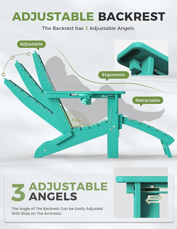 Ciokea Folding Adirondack Chair - Image 5