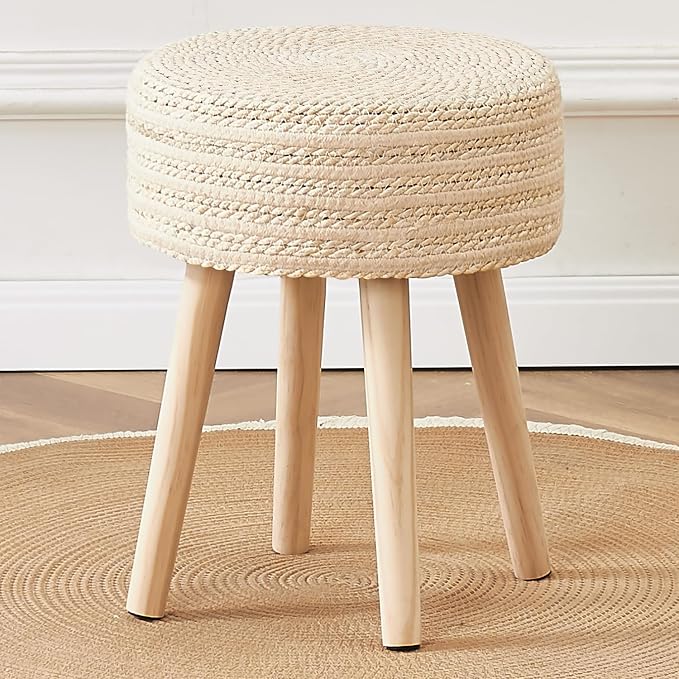 Cpintltr Round Ottoman Footstool Natural Seagrass Foot Stool Pouf Ottomans by CpintltrFruniture