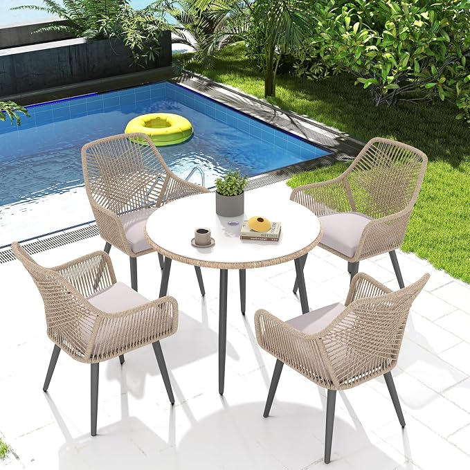 Patiorama 5-Piece Patio Dining Set, Outdoor Dining Table Chair Set, All-Weather by Patiorama