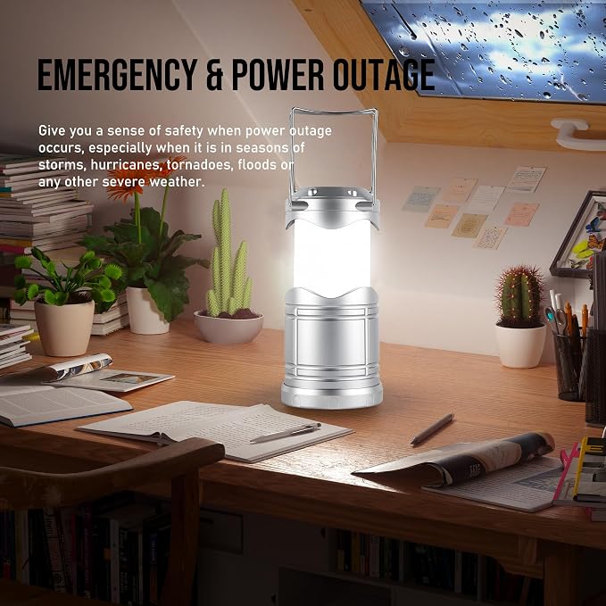 Lichamp LED Camping Lantern, 4 Pack Battery Powered Flashlight - Image 2