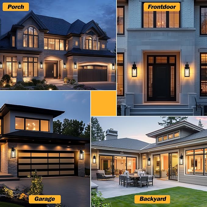 19" Dusk to Dawn Outdoor Lighting 2 Pack, Large Dusk to Dawn Outdoor Wall Lights - Image 7