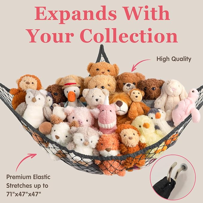 Stuffed Animal Storage Hammock Net Corner - Image 5
