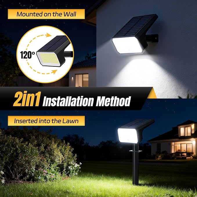 Solar Spot Lights Outdoor, 4 Modes Auto On/Off Solar Landscape Spotlights - Image 6