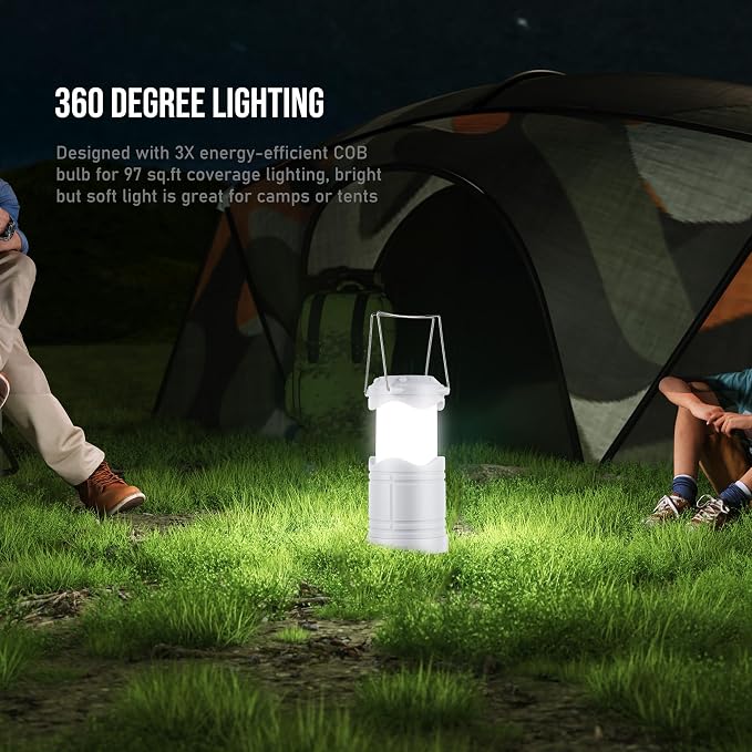 Lichamp LED Camping Lantern, 4 Pack Battery Powered Flashlight - Image 3