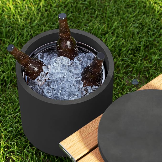 HOMCOM 2.6 Gal Outdoor Cooler Side Table, 3-in-1 Cool Coffee Table - Image 9
